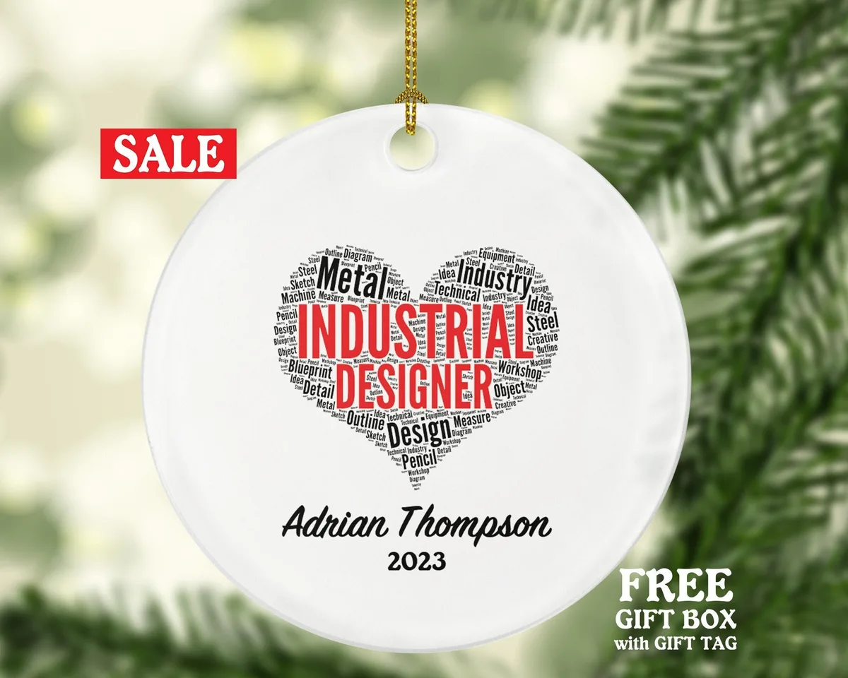 Industrial Designer Christmas Ornament Personalized - Industrial Designing Gift with Custom Name