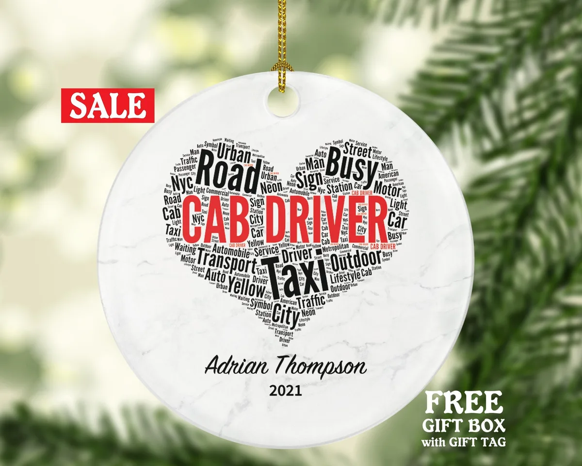 Cab Driver Christmas Ornament Personalized - Taxi Driver Gift