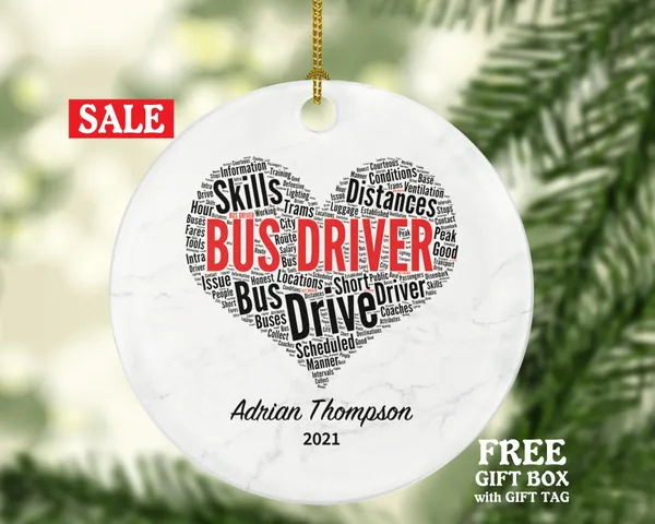 Bus Driver Christmas Ornament Personalized - Bus Driving Gift