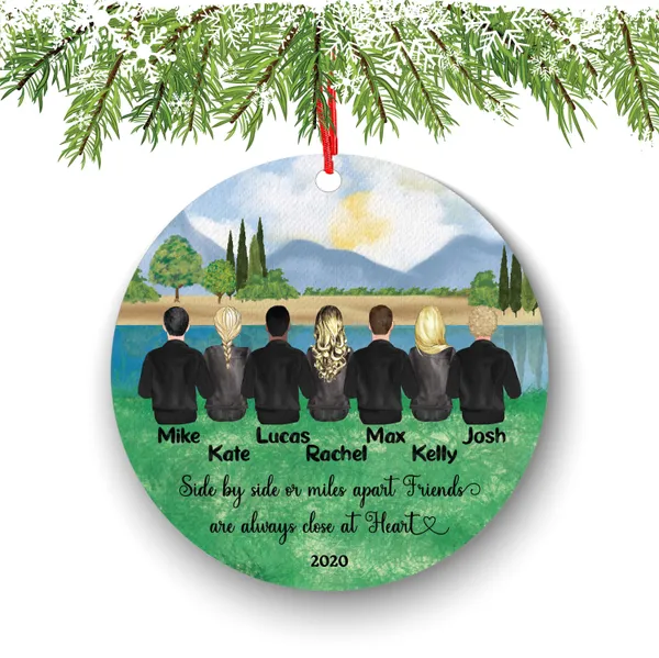 Best Friends Christmas Ornament Male Female Soul Sisters Brothers for 2 3 4 5 6 7 8 for Coworkers Personalized BFF Custom Team School Family