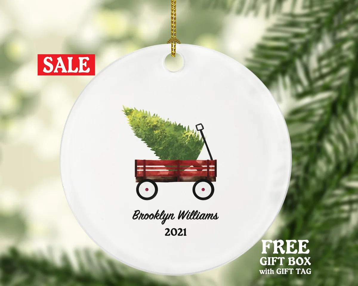 Wagon Christmas Ornament Personalized - Gift For KidsToddler