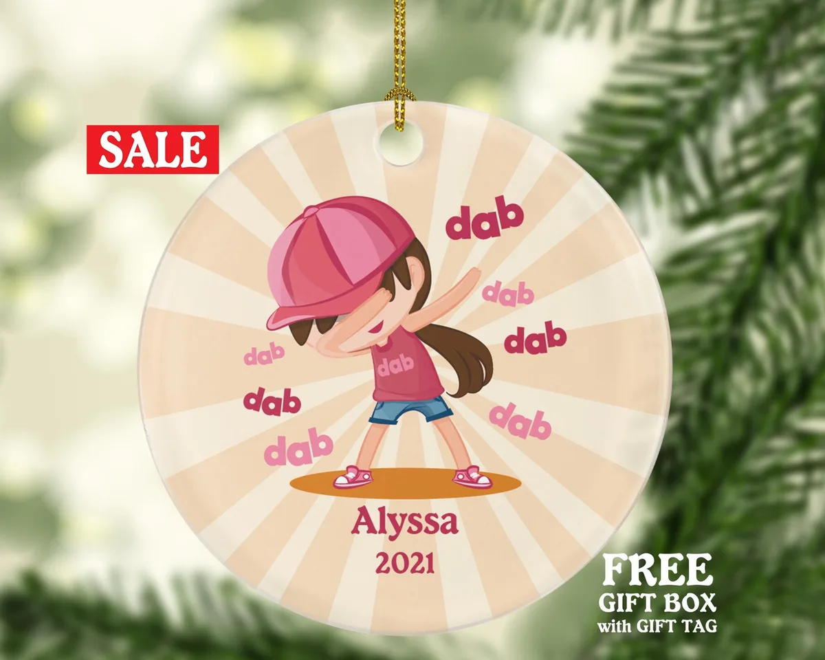 Dabbing Girl Personalized Christmas Ornament / Dabbing Girl Personalized Christmas Ornament / Dabbing Girl / Dabbing Ornament / Dab Ornament