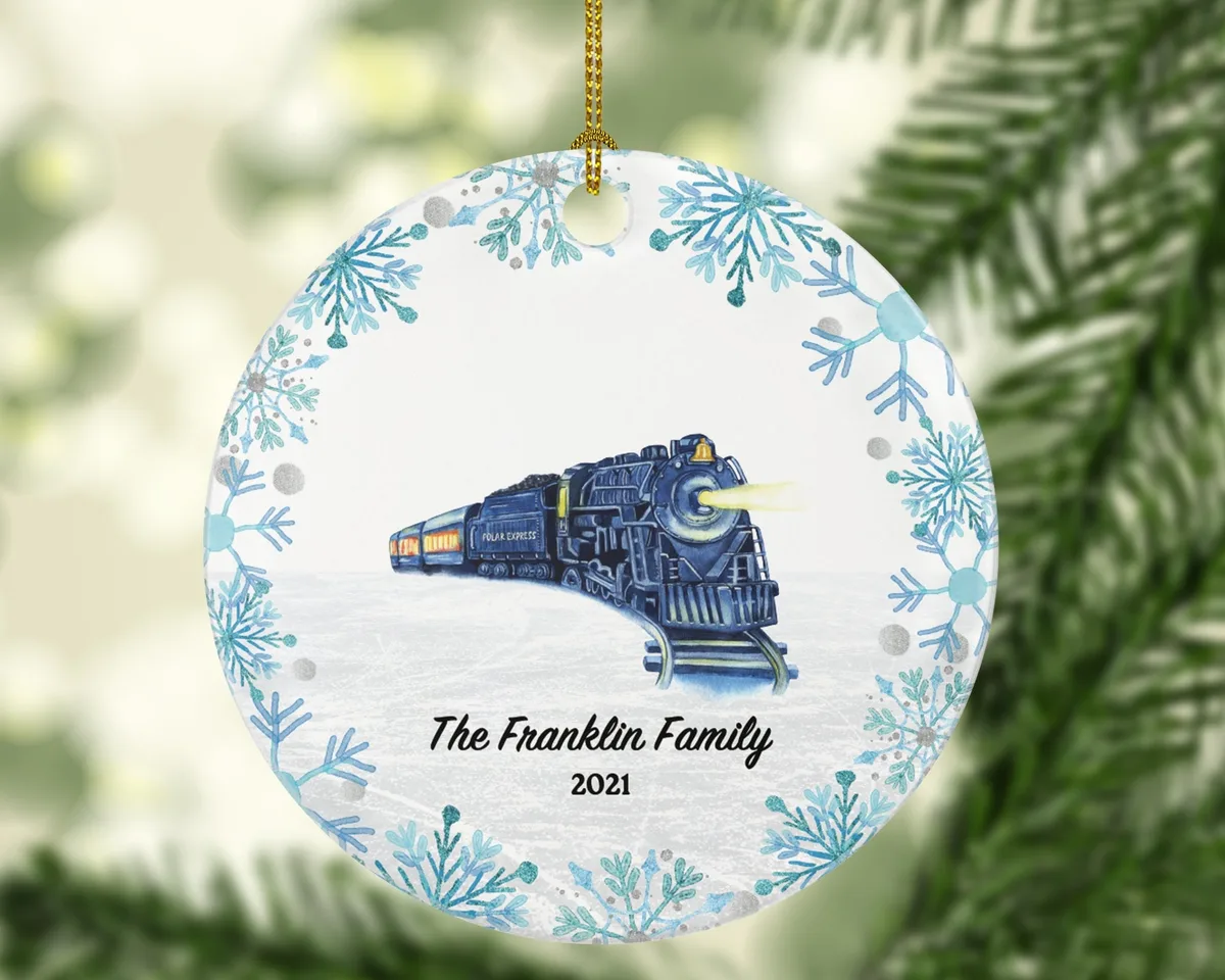 Train Locomotive Engine Polar Express Christmas Ornament Personalized -  Custom Gift for Family or Kid With Name Road Trip