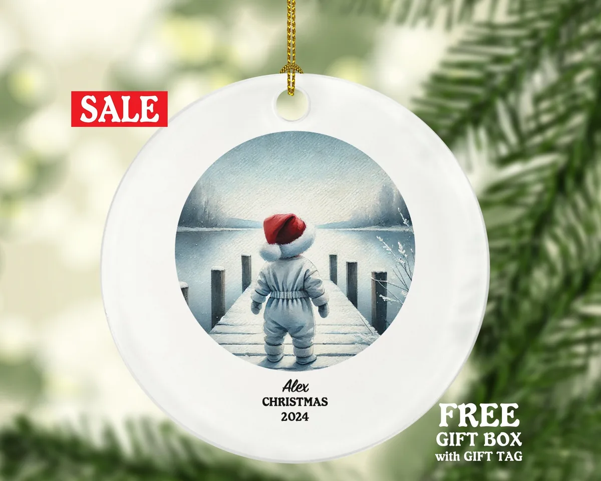 Personalized Christmas Ornament Baby's First New Baby Portrait Parent Girl Boy Mommy Daddy Mom Dad Newborn 1st Gift Custom Name Present