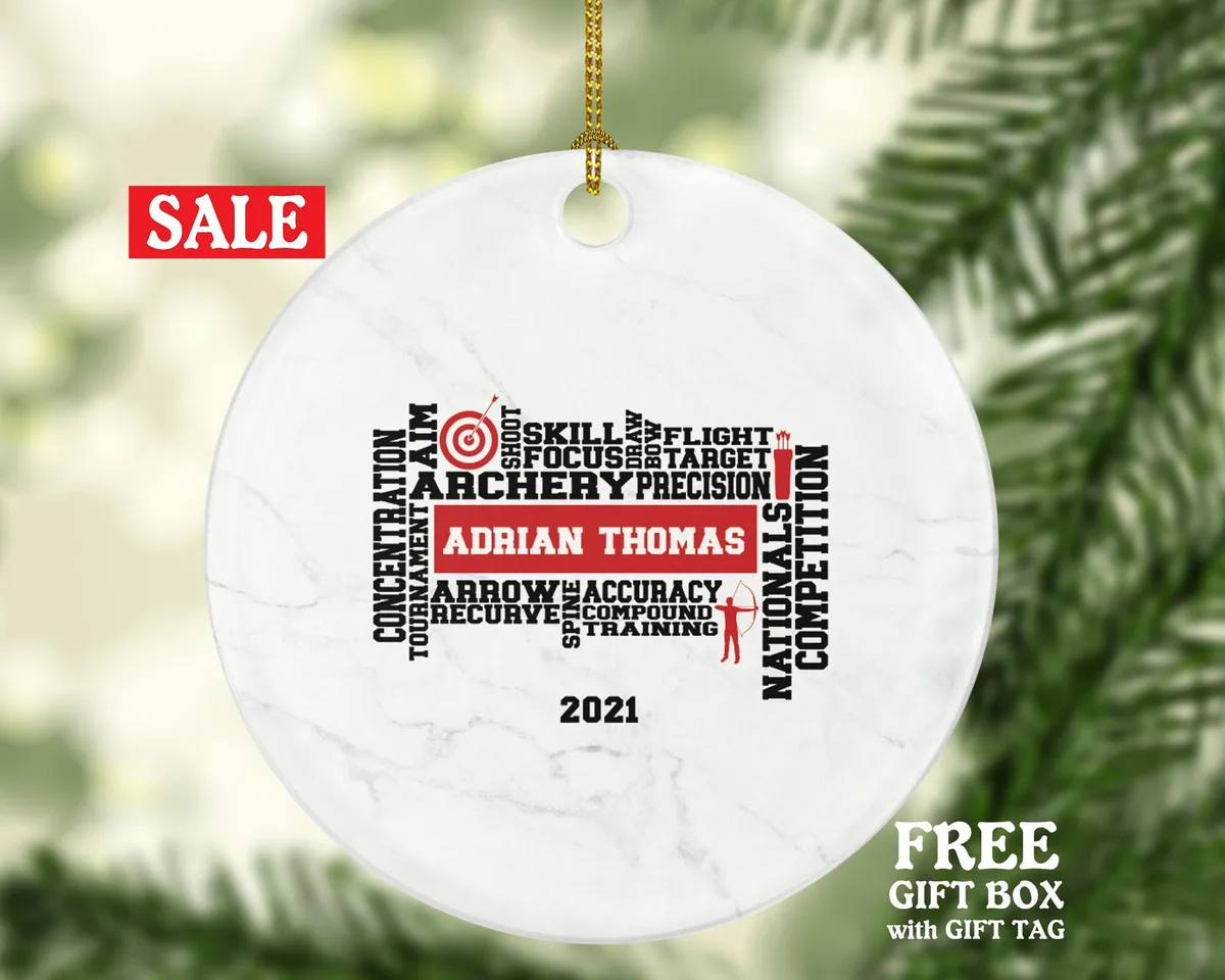 Archery Christmas Ornament Personalized - Gift for Archer