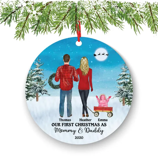 New Parents Ornament - First Christmas with Baby Girl or Boy