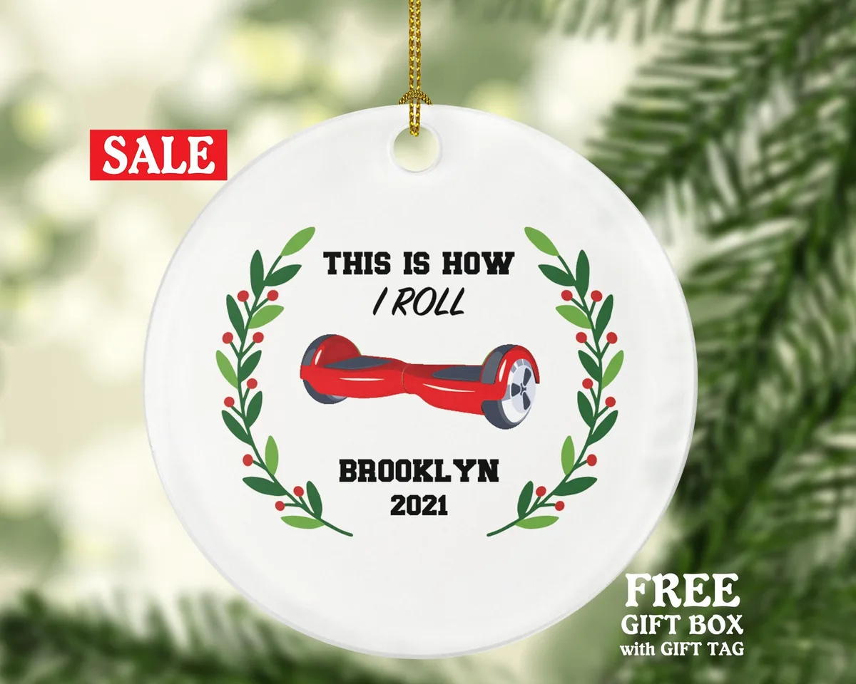 Hoverboard Christmas Ornament Personalized - Kids Balance Board Wheel Scooter - Segway Gift - This is How I Roll