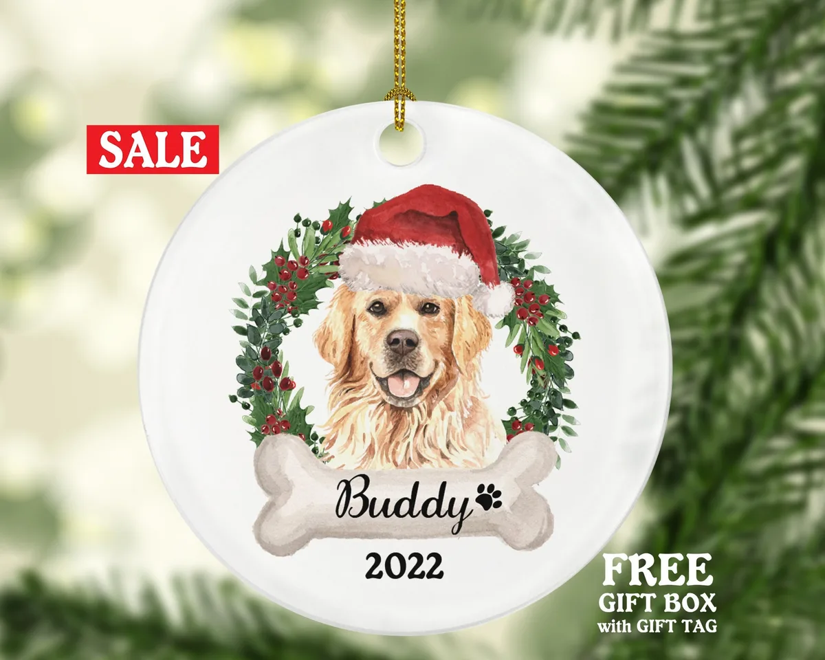 Dog Personalized Christmas Ornament Custom Pet Lover Owner Gift Fur Holiday Ornament Rescue