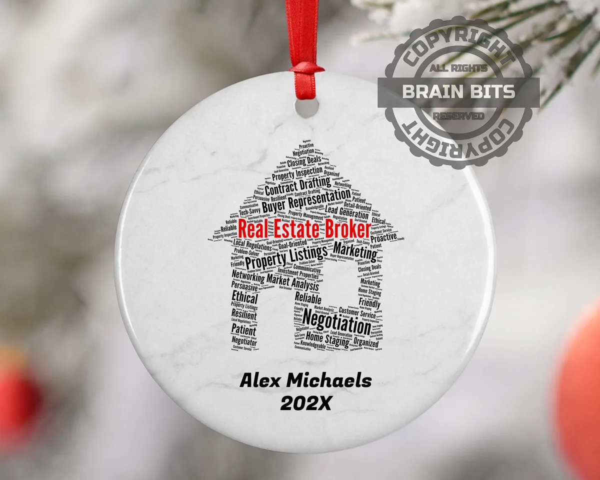Real Estate Broker Personalized Christmas Ornament