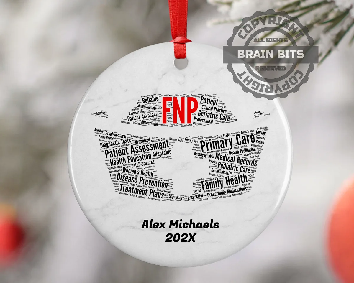 Family Nurse Practitioner FNP Personalized Christmas Ornament