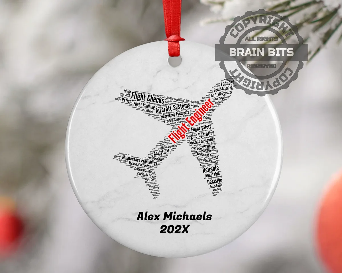 Flight Engineer Personalized Christmas Ornament