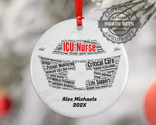 Intensive Care Unit ICU Nurse Personalized Christmas Ornament