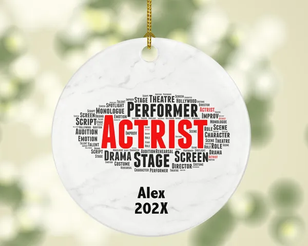 Personalized Actress Christmas Ornament – Theatre and Drama Gift – Stage Performer Ornament – Custom Actress Holiday Keepsake