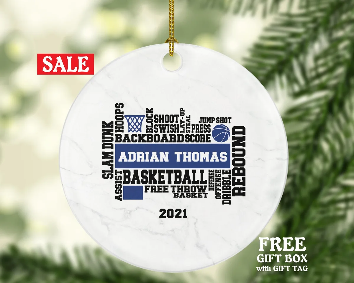 Basketball Team Player Christmas Ornament Personalized - Custom Gift for Basketball Team Player Gamer Sports Hobby Occupation Decorations