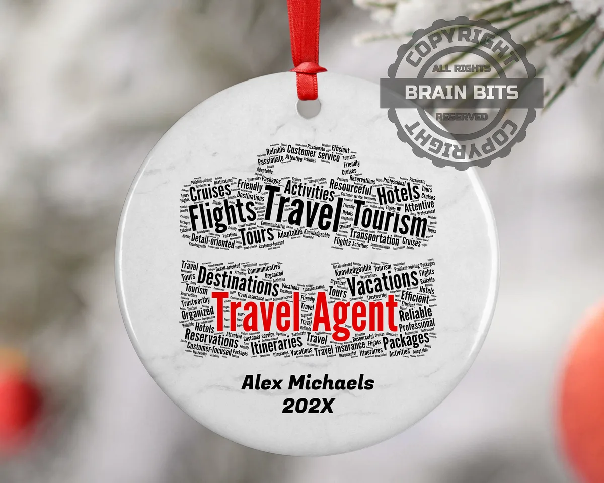 Travel Agent Personalized Christmas Ornament