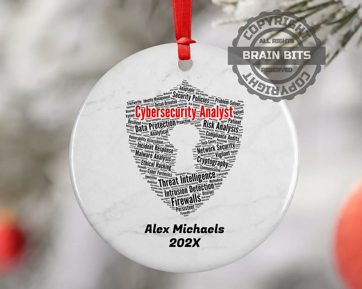 Cybersecurity Analyst Personalized Christmas Ornament
