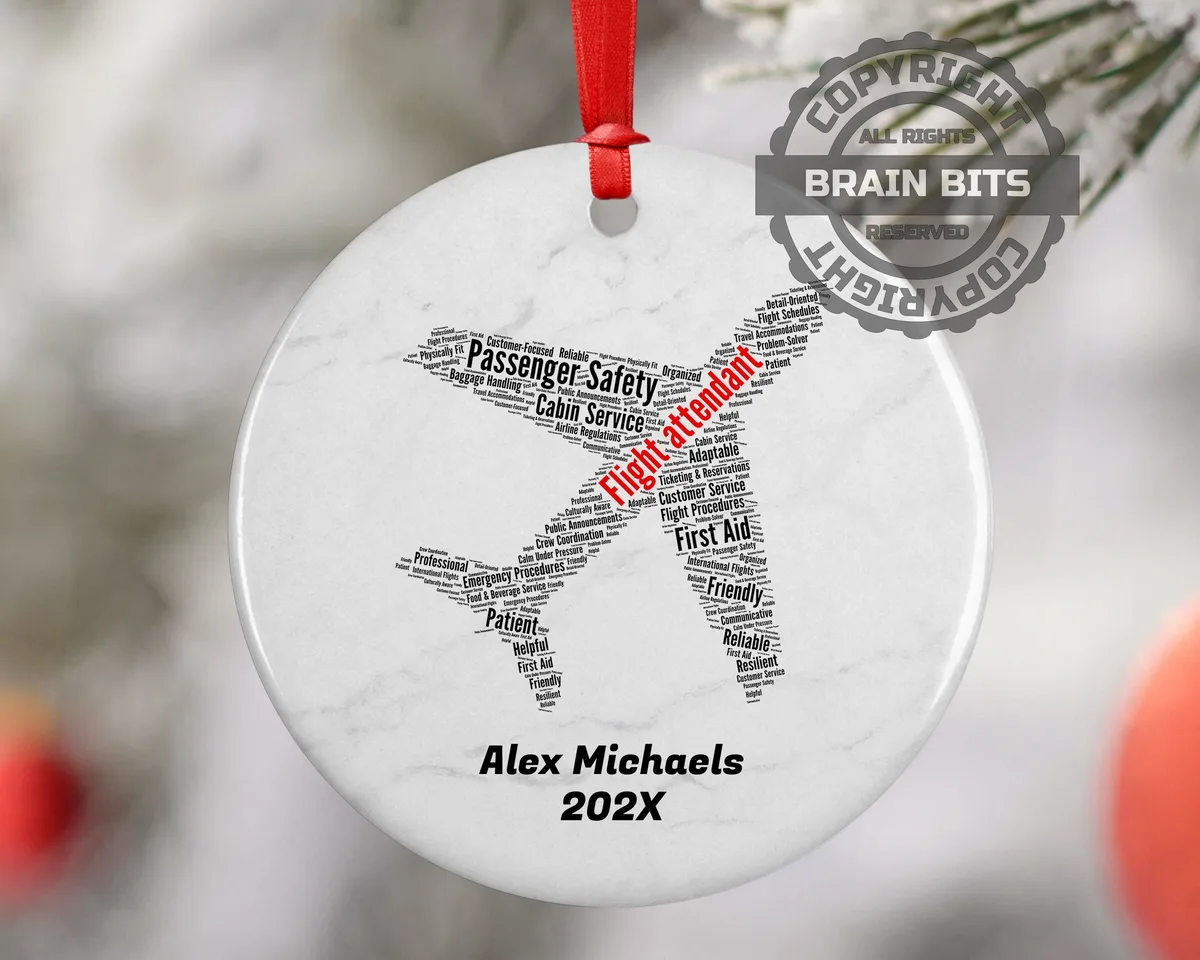 Flight Attendant Personalized Christmas Ornament