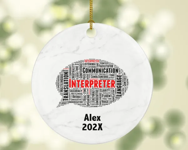 Personalized Interpreter Christmas Ornament – Custom Language Gift – Translator Ornament – Multilingual Communication Keepsake