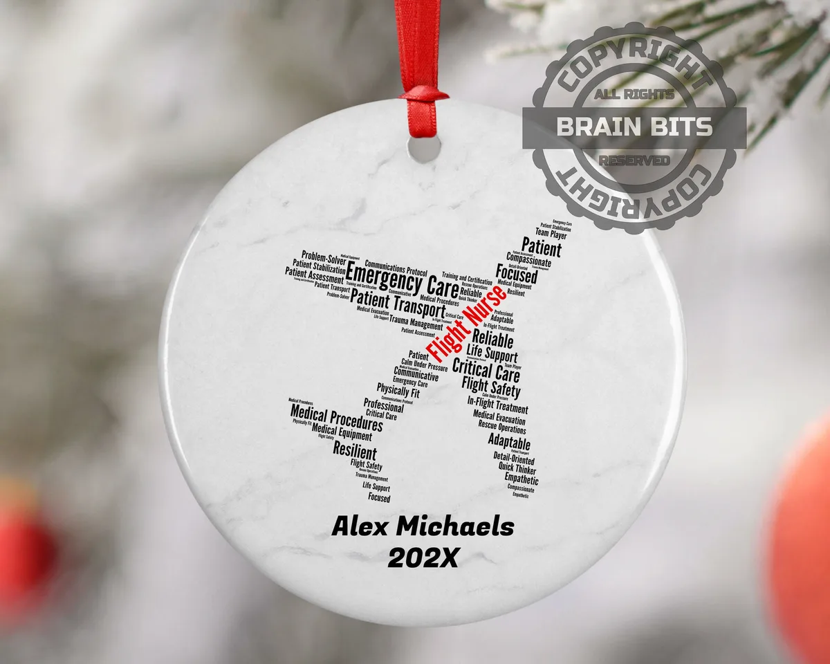 Flight Nurse Personalized Christmas Ornament