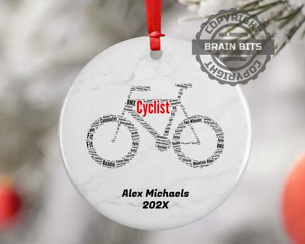 Cyclist Personalized Christmas Ornament
