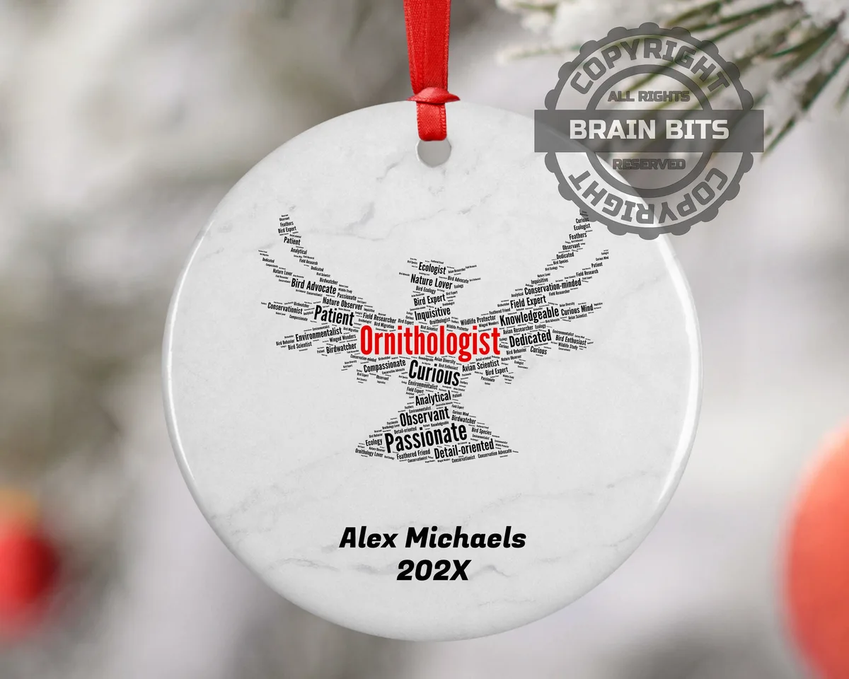 Ornithologist Personalized Christmas Ornament Backup