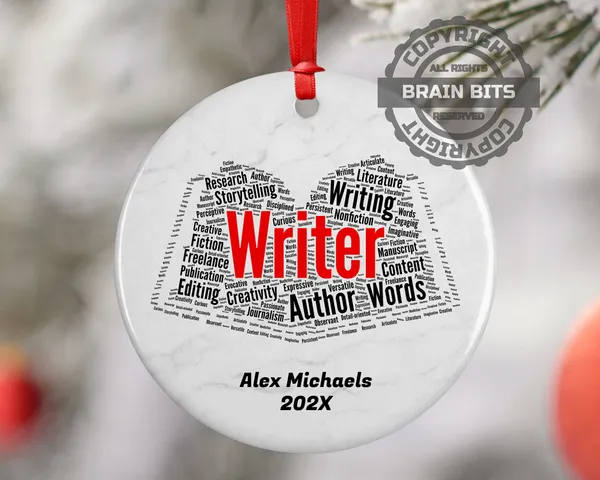 Writer Personalized Christmas Ornament