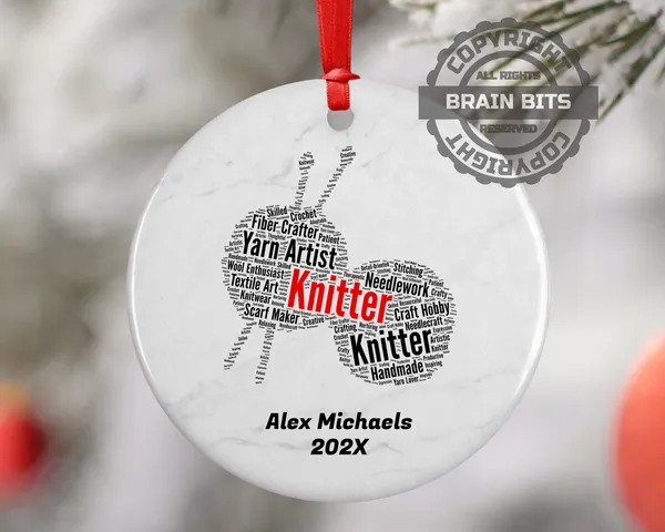 Knitter Personalized Christmas Ornament Backup