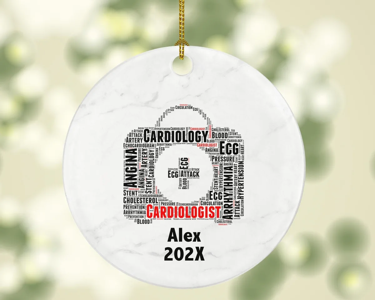 Personalized Cardiologist Christmas Ornament – Custom Doctor Gift – Heart Specialist Ornament – Medical Professional Keepsake