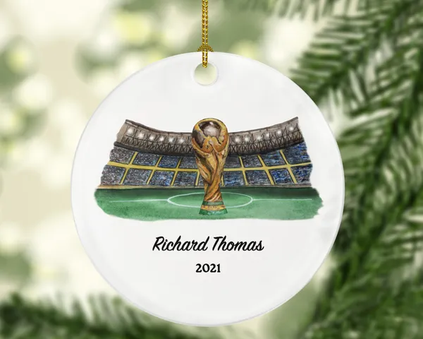 Playing Soccer Field Christmas Ornament - Goal Keeper Saver Coach Team Player Champion Gamer Sports Match Senior Custom Ball Kick