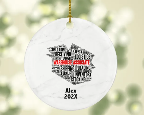 Personalized Warehouse Associate Ornament – Custom Word Art Gift for Workers and Logistics Teams