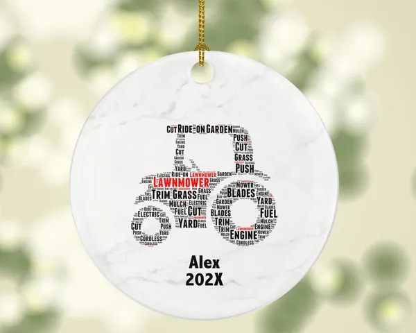 Personalized Lawnmower Christmas Ornament – Custom Gardening Gift – Yard Work Ornament – Landscaping Professional Keepsake