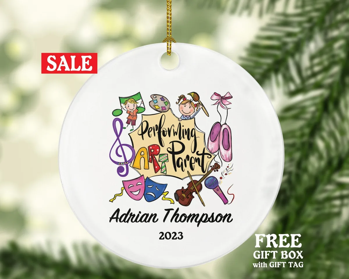 Performing Art Parent Personalized Ornament, Christmas Artist Art Lover Theater Singer Actor Actress Ballet Painter Mom Dad Mother Father