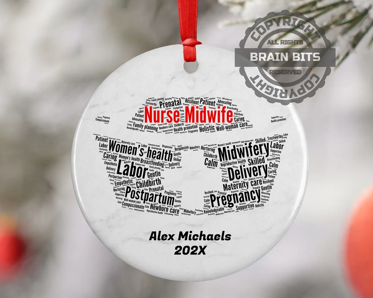 Nurse Midwife Personalized Christmas Ornament