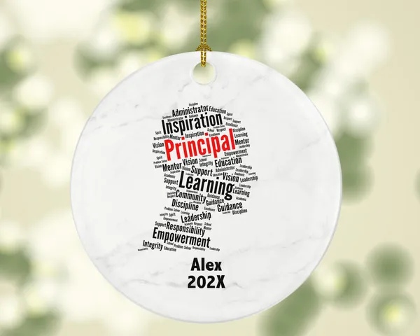 Personalized Principal Ornament – Custom School Leader Christmas Gift – Educational Word Art Ornament – Teacher Appreciation Keepsake