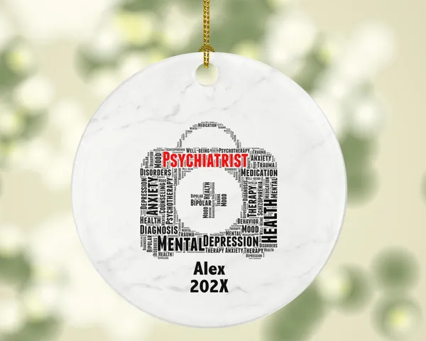 Personalized Psychiatrist Ornament – Mental Health Doctor Gift, Word Art Holiday Keepsake, Custom Medical Professional Ornament