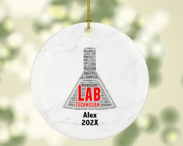 Personalized Lab Technician Christmas Ornament – Custom Science Gift – Laboratory Ornament – Medical Research Professional Keepsake