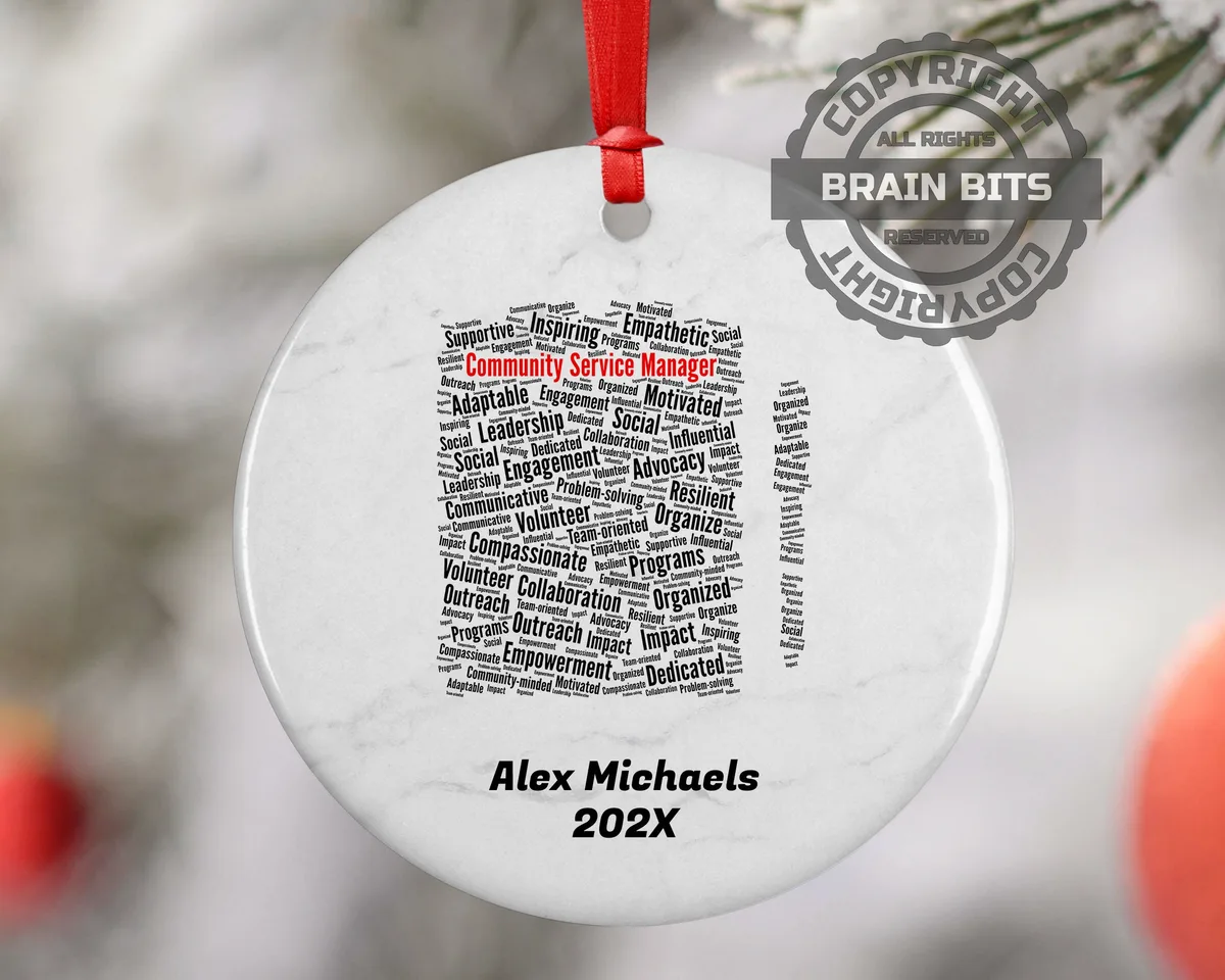 Community Service Manager Personalized Christmas Ornament
