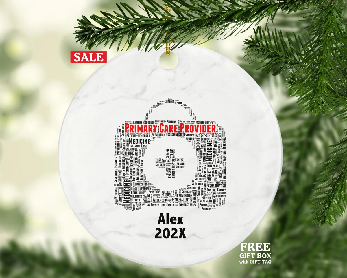 Personalized Primary Care Provider Christmas Ornament – Custom Medical Gift – PCP Doctor Ornament – Healthcare Holiday Keepsake