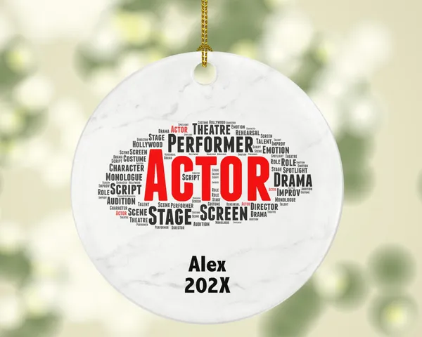 Personalized Actor Christmas Ornament – Theatre and Drama Gift – Stage Performer Ornament – Custom Actor Holiday Keepsake