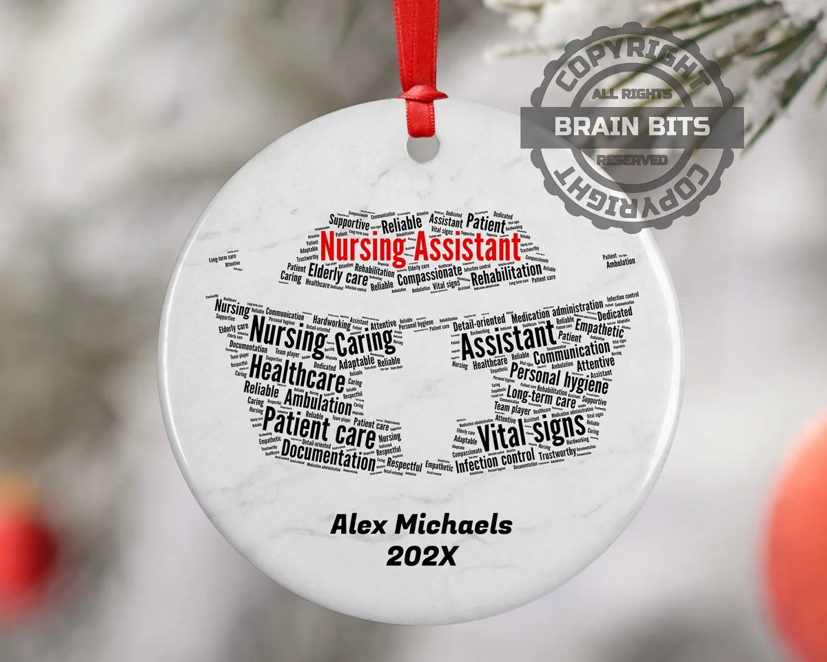 Certified Nursing Assistant Personalized Christmas Ornament