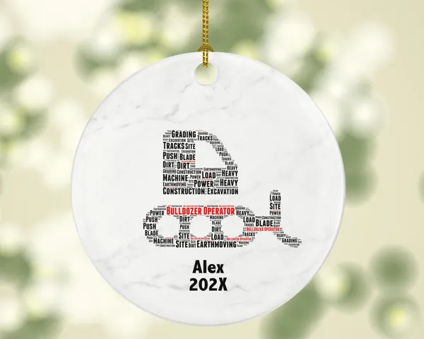 Personalized Bulldozer Operator Christmas Ornament – Custom Construction Gift – Heavy Equipment Operator Ornament Keepsake