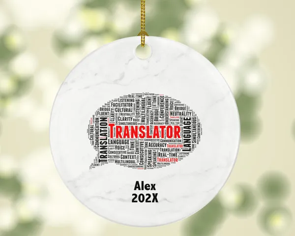 Personalized Translator Ornament – Custom Gift for Linguists and Language Professionals – Word Art Keepsake
