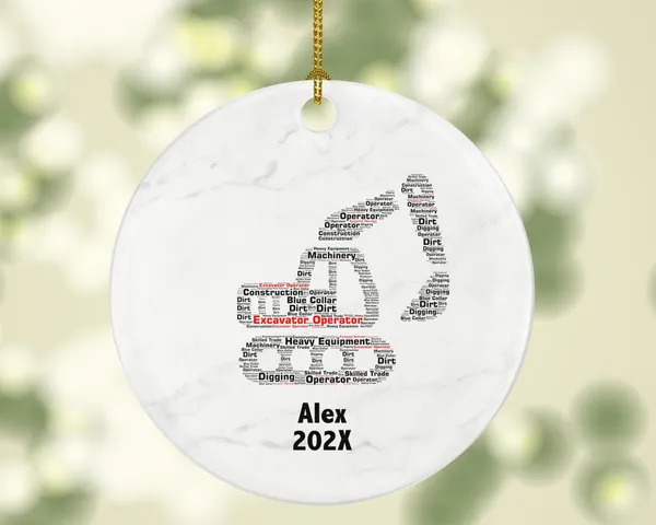 Personalized Excavator Operator Christmas Ornament – Custom Construction Gift – Heavy Equipment Ornament – Digger Operator Keepsake