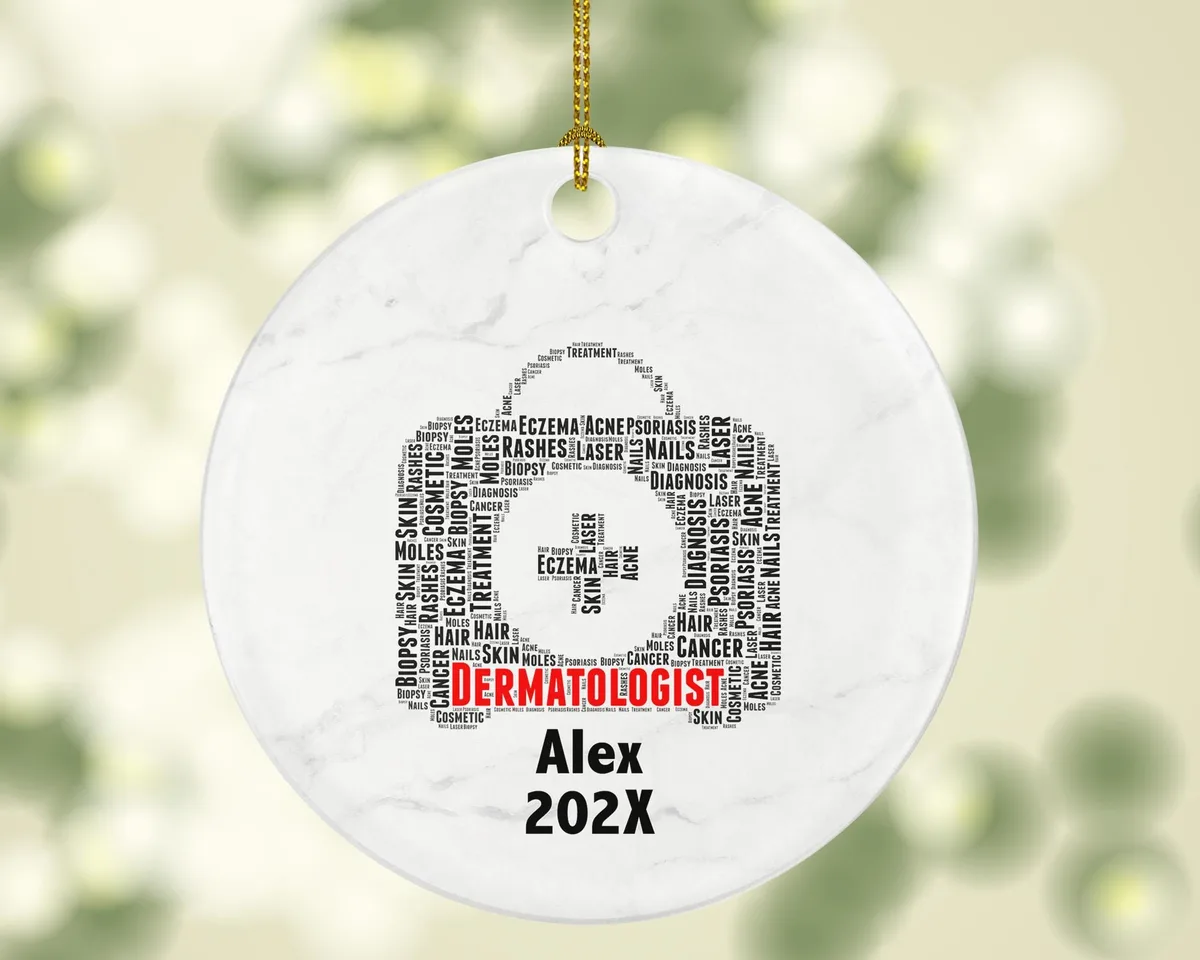 Personalized Dermatologist Christmas Ornament – Custom Doctor Gift – Skin Care Specialist Ornament – Medical Professional Keepsake