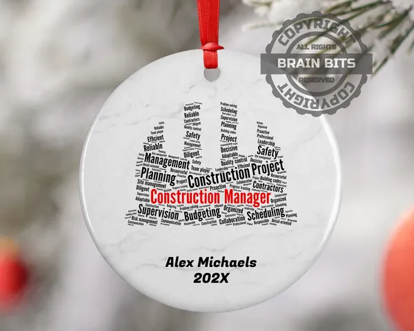 Construction Manager Personalized Christmas Ornament