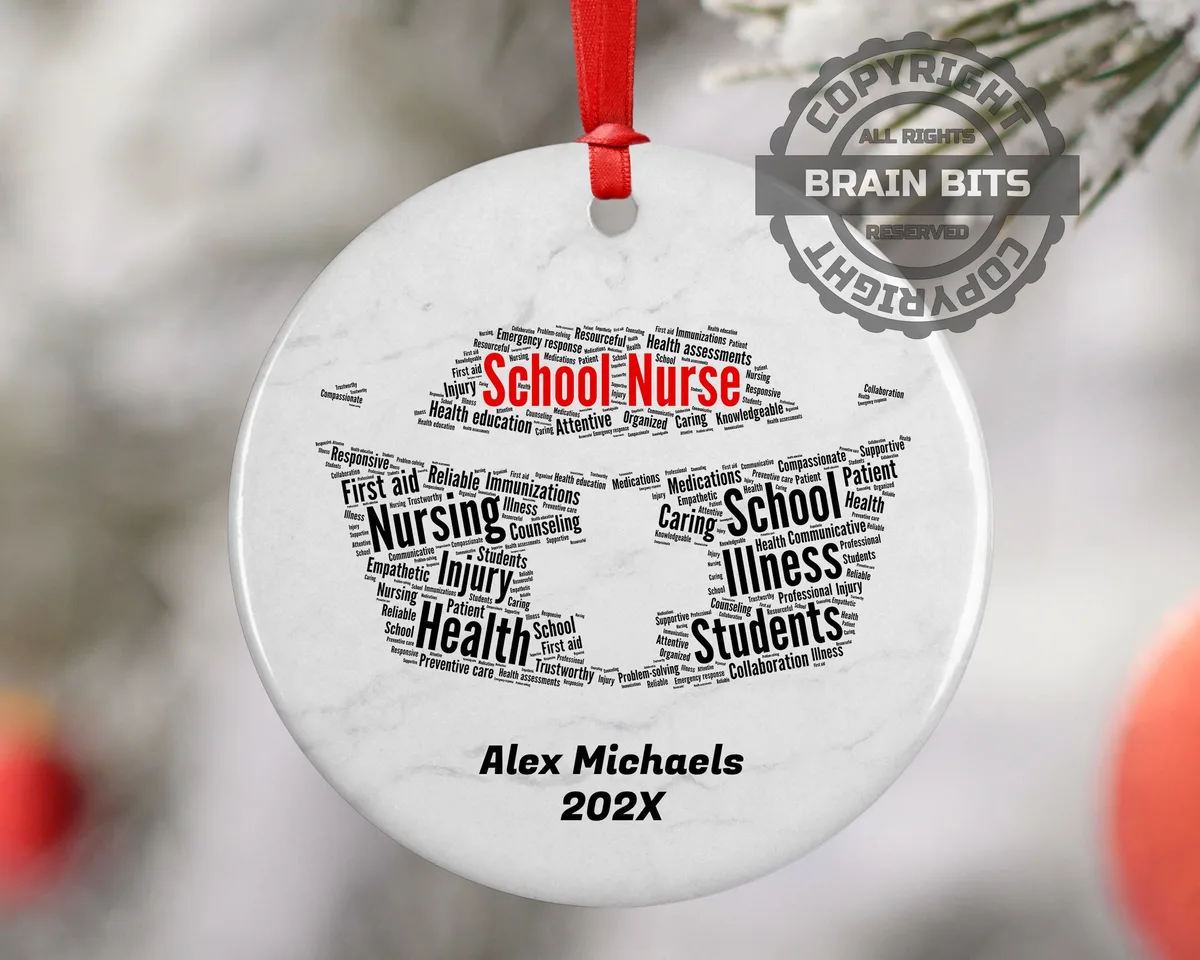 School Nurse Personalized Christmas Ornament