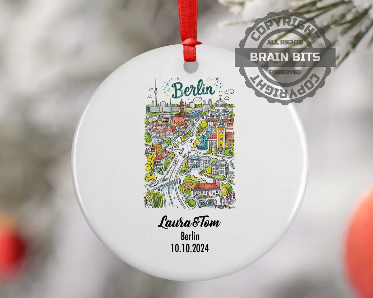 Berlin, Germany, Ornament, Engagement, Married, Travel, Gift for Engaged Couple, Engagement Gift, Trip, Vacation Souvenir