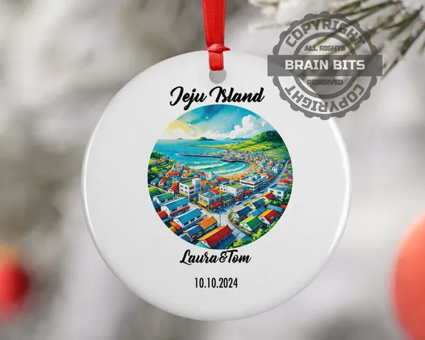 Jeju Island, South Korea, Ornament, Engagement, Married, Travel, Gift for Engaged Couple, Engagement Gift, Trip, Vacation Souvenir