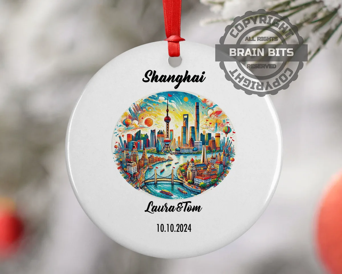 Shanghai Ornament, Engagement, Married, Travel, Gift for Engaged Couple, Engagement Gift, Trip, Vacation Souvenir