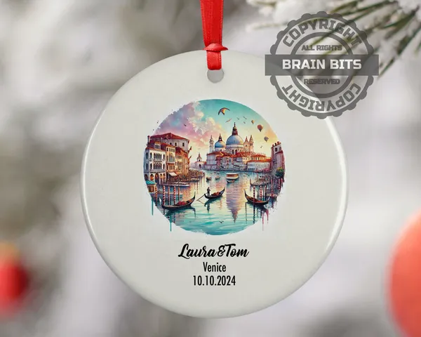 Venice, Italy, Ornament, Engagement, Married, Travel, Gift for Engaged Couple, Engagement Gift, Trip, Vacation Souvenir